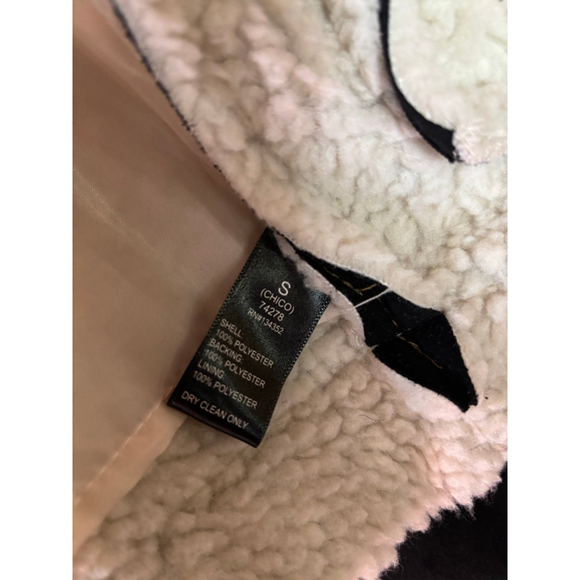 Women's Ambiance Outerwear Black Faux Shearling Moto Jacket S - Picture 5 of 6